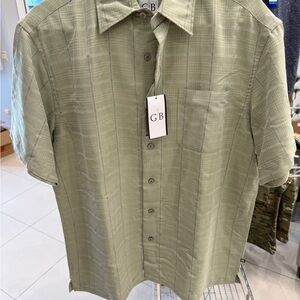 Geoffrey Beene Men's Green Plaid Button Down Shirt